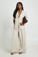 Box Pleat Wide Leg Tailored Trousers by BOOHOO