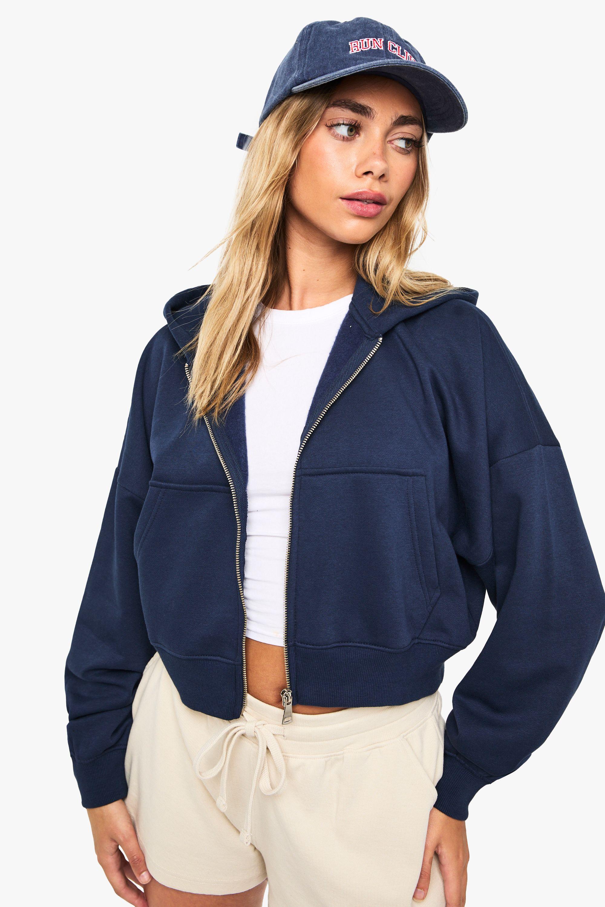 Boxy Balloon Sleeve Oversized Zip Through Hoodie by BOOHOO