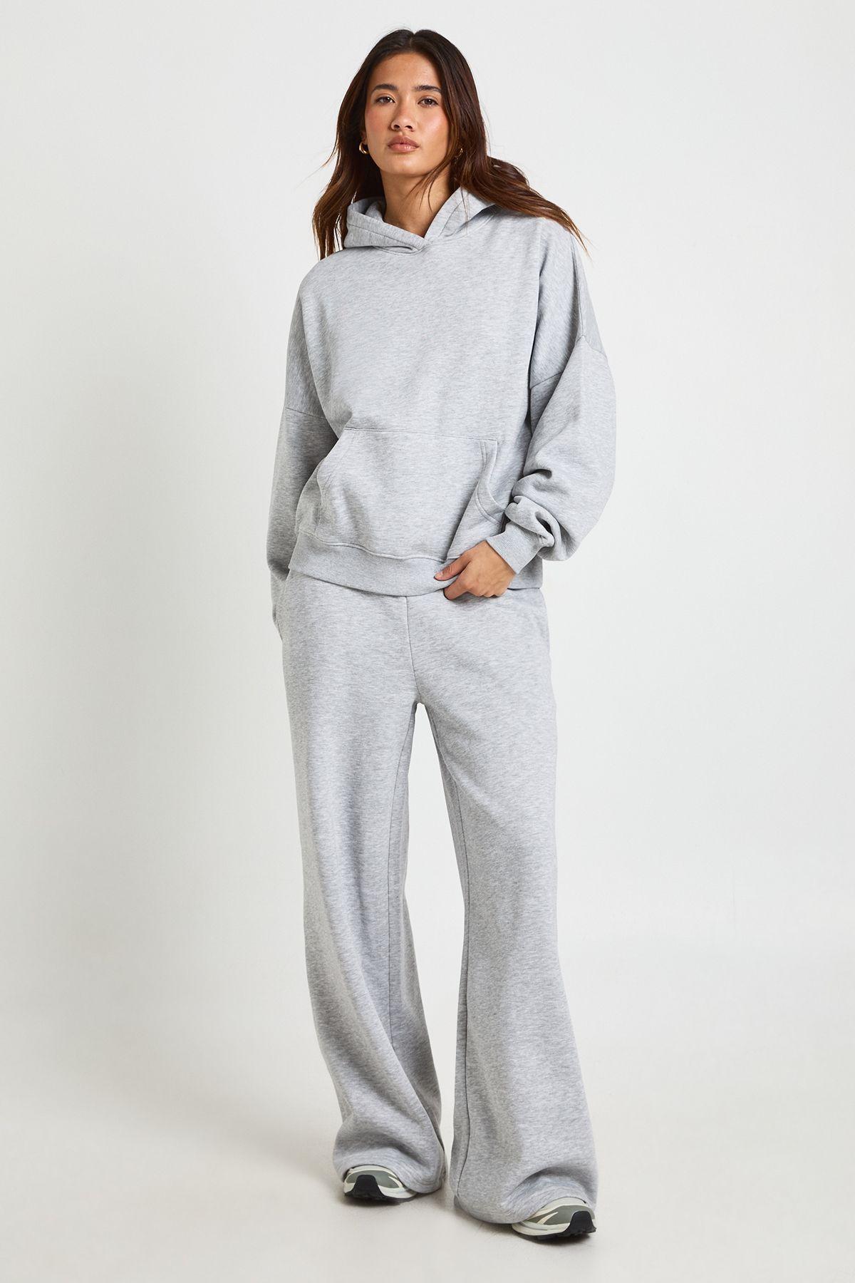 Boxy Hoodie And Straight Leg Jogger Tracksuit by BOOHOO