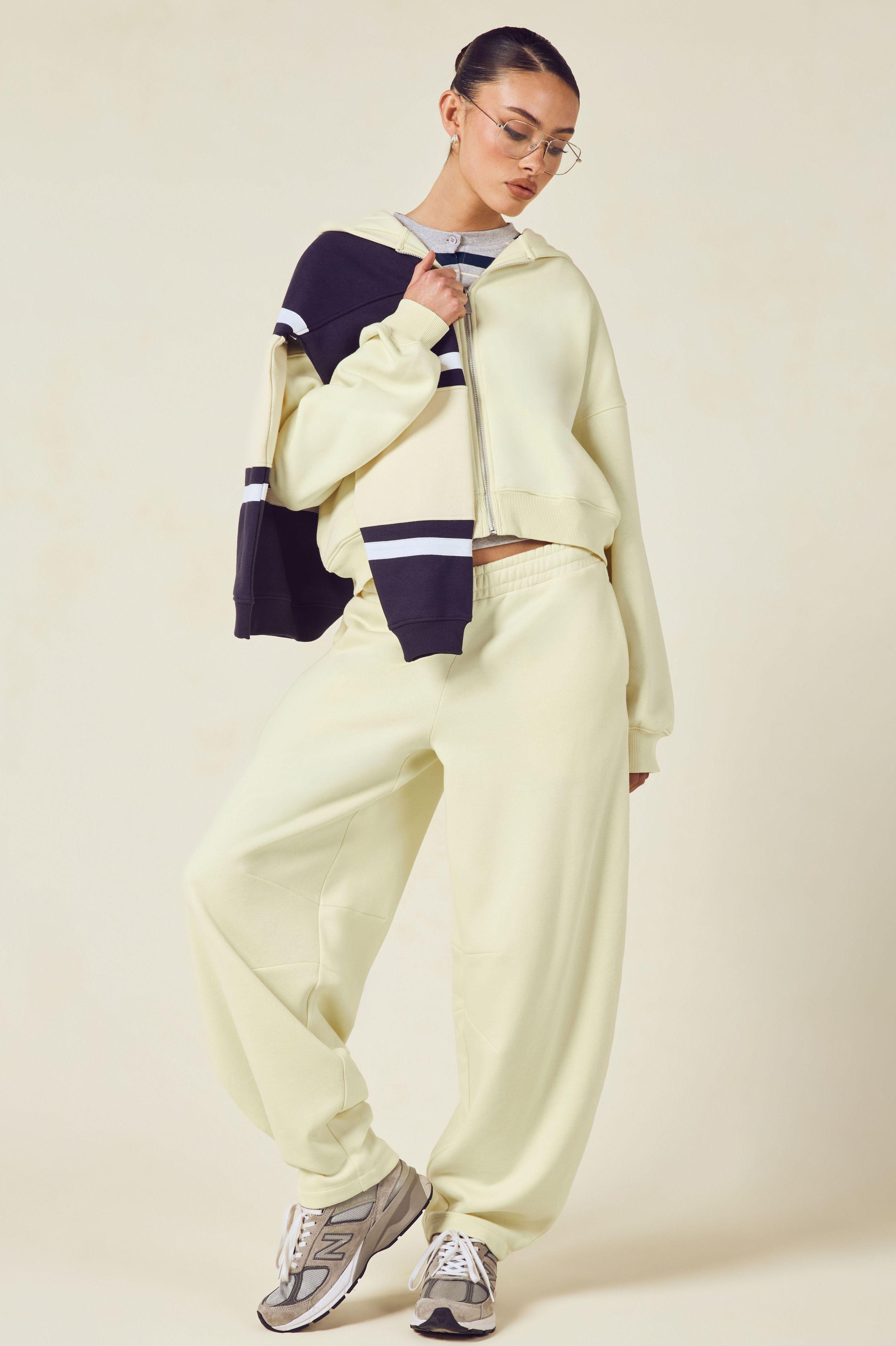 Boxy Zip Through Hoodie And Barrel Leg Jogger Tracksuit by BOOHOO