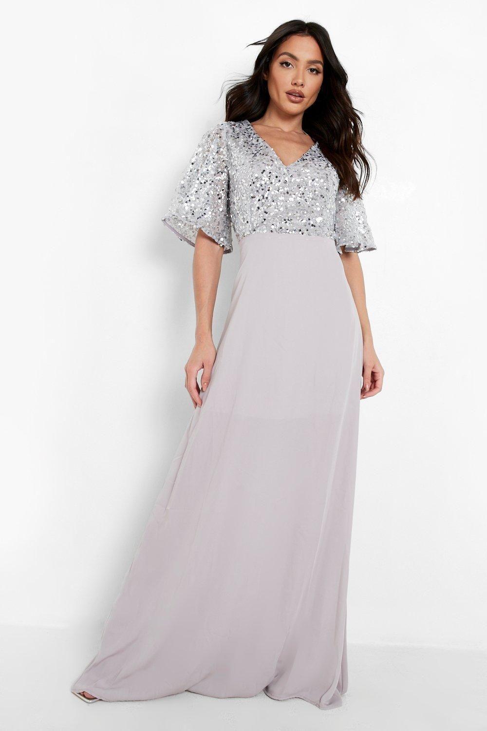 Bridesmaid Occasion Sequin Bodice Angel Maxi Dress by BOOHOO