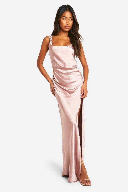Bridesmaid Satin Square Neck Maxi Dress by BOOHOO Bridesmaid Satin Square Neck Maxi Dress by BOOHOO