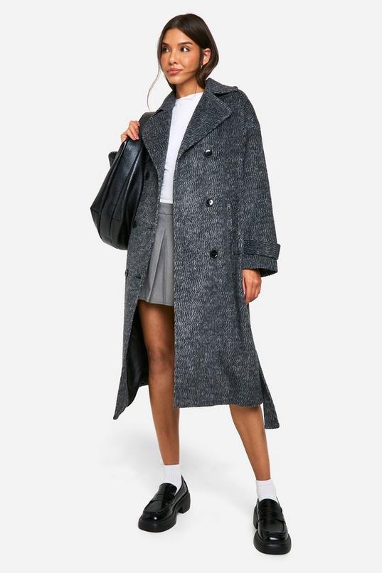 Brushed Oversized Wool Look Coat by BOOHOO