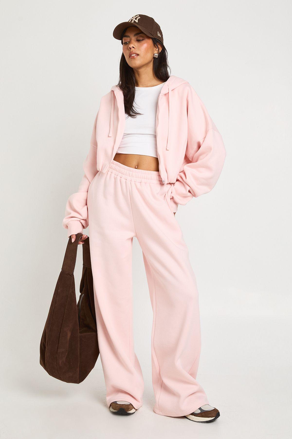 Bubble Hem Cropped Hoodie Tracksuit by BOOHOO