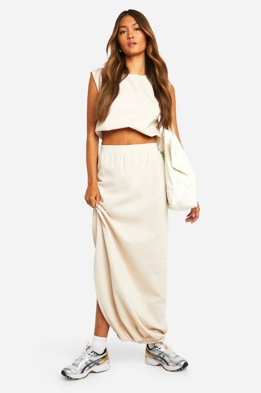 Bubble Split Midaxi Skirt by BOOHOO