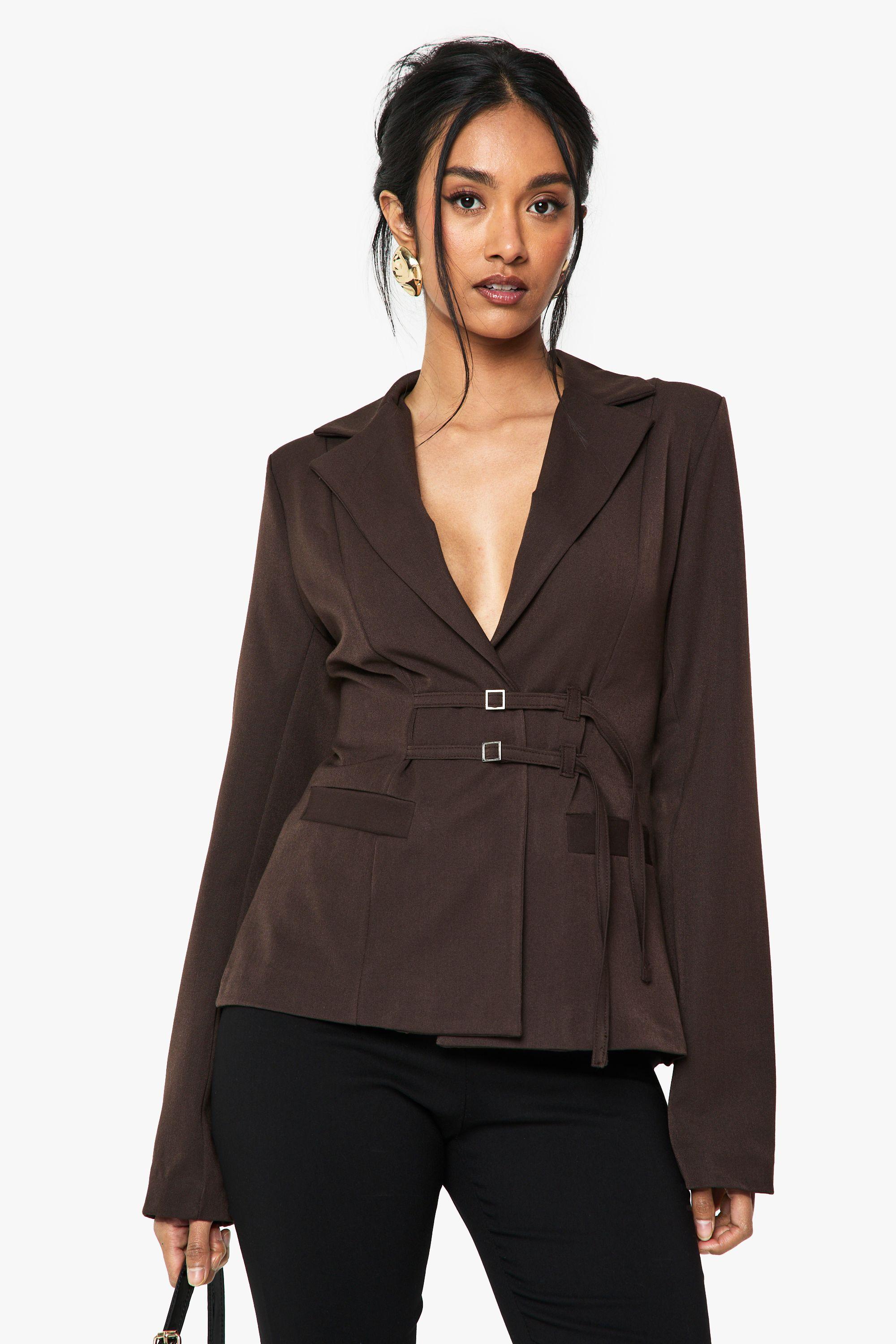 Buckle Detail Tailored Blazer by BOOHOO