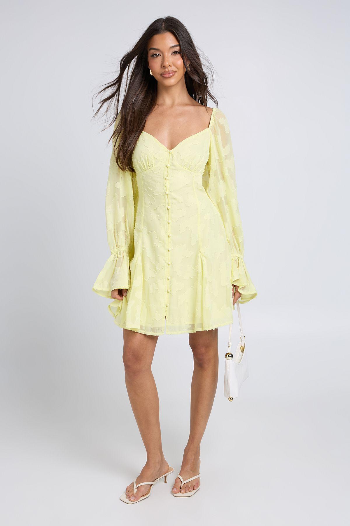 Burnout Floral Godet Hem Mini Dress by BOOHOO