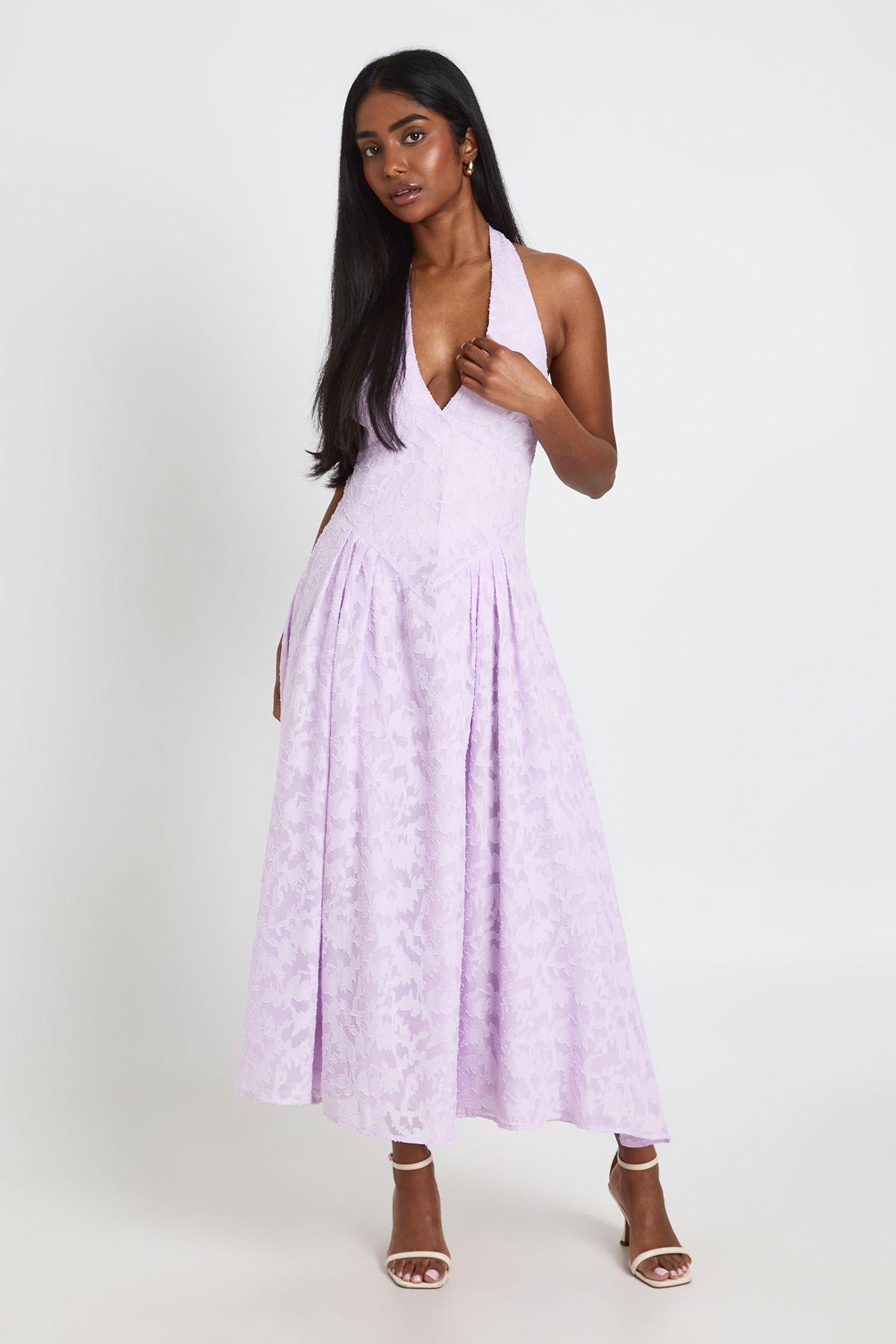 Burnout Halter Midaxi Dress by BOOHOO