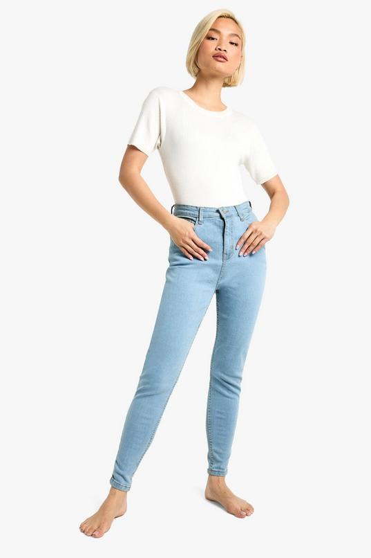 Butt Shaper High Rise Skinny Jeans by BOOHOO