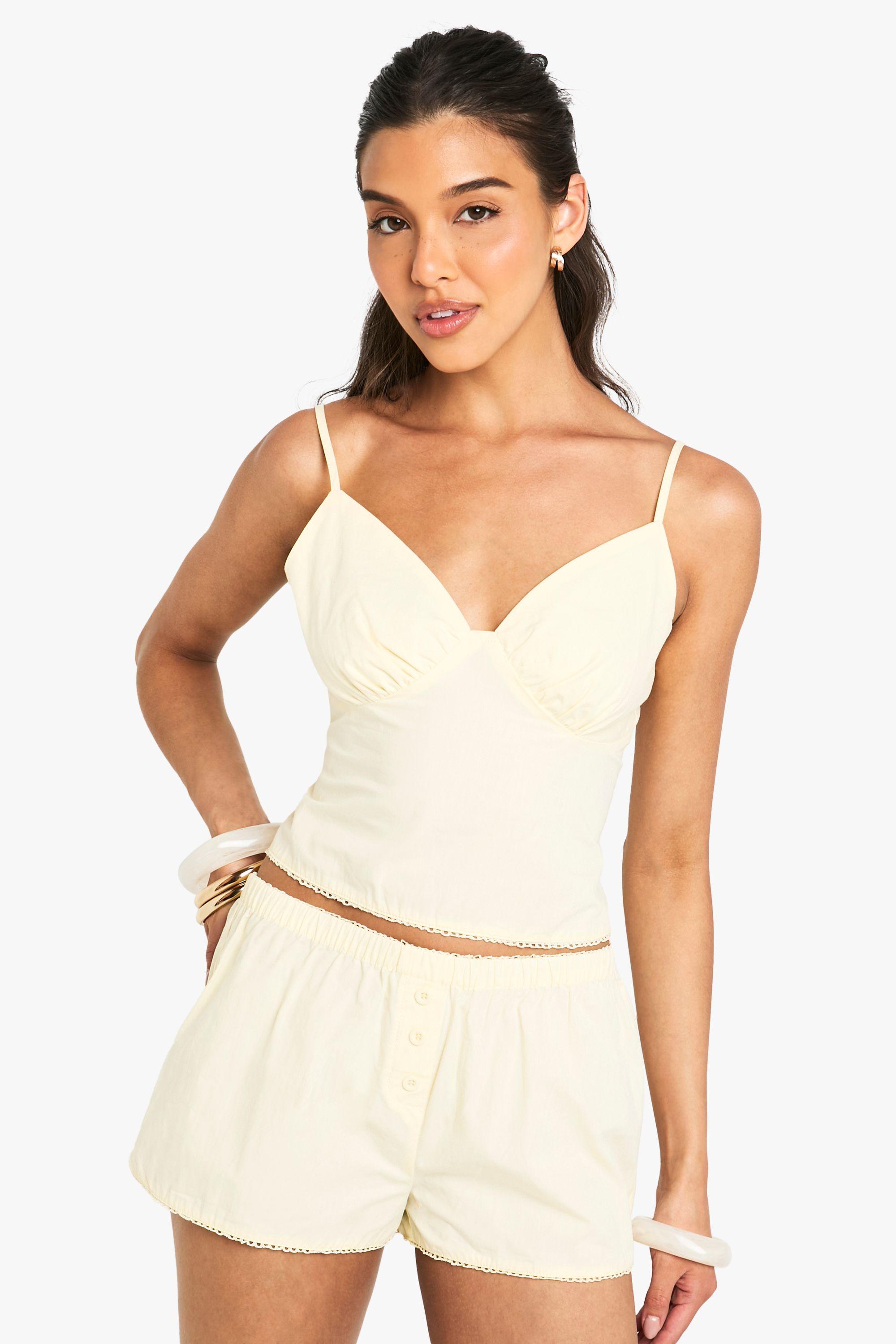 Button Detail Shorts by BOOHOO