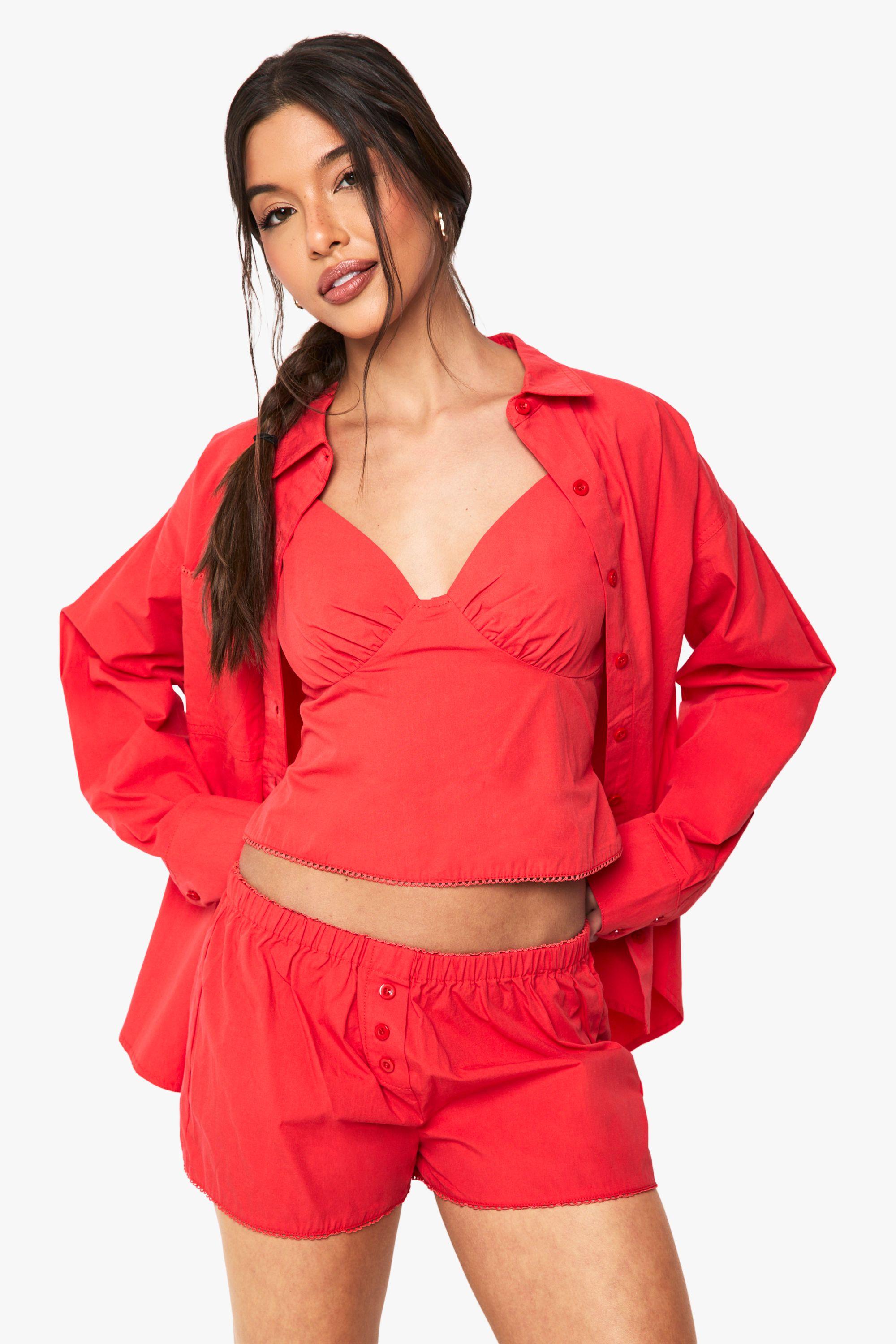 Button Detail Shorts by BOOHOO