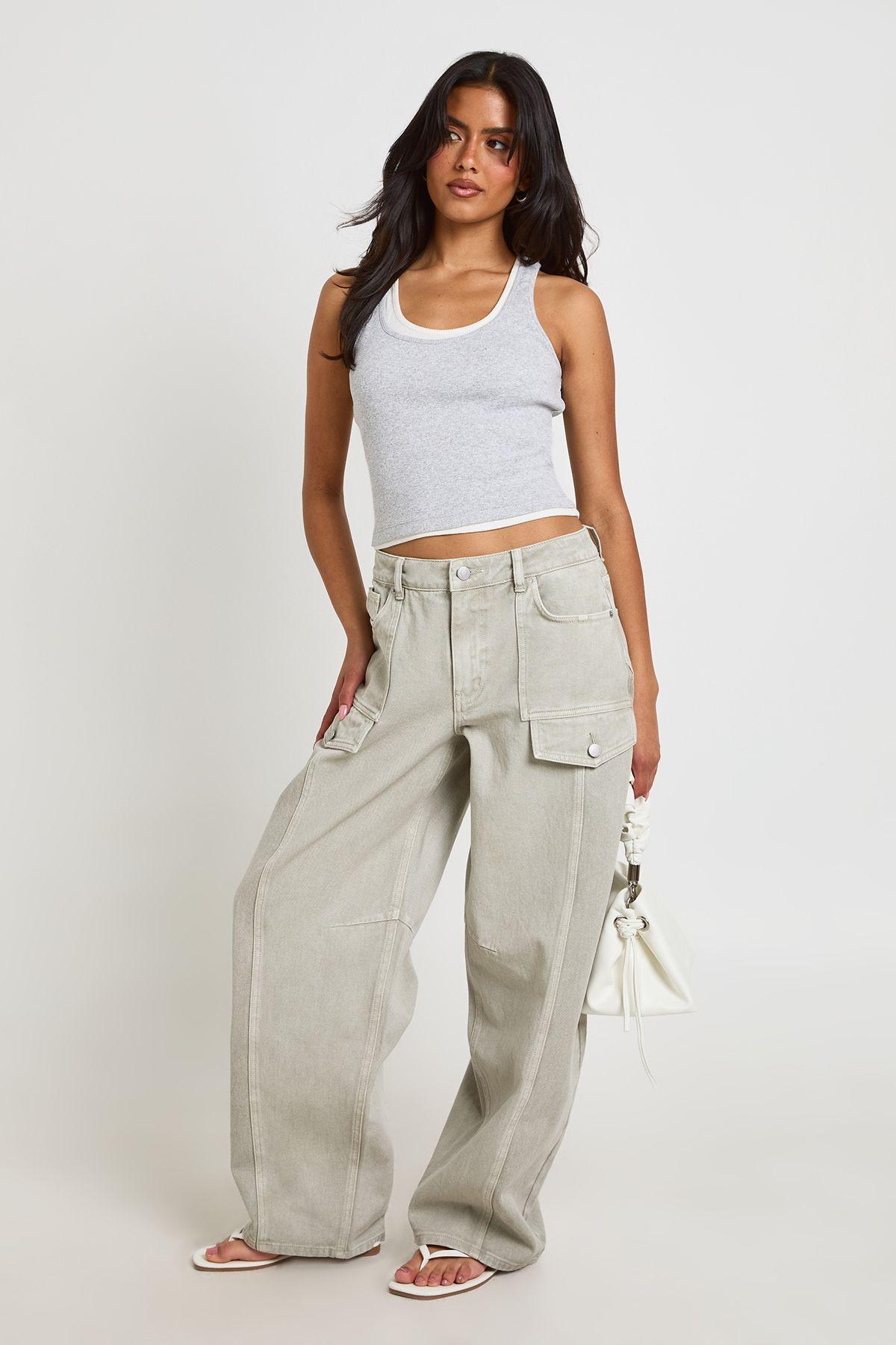 Cargo Utility Barrel Jean by BOOHOO