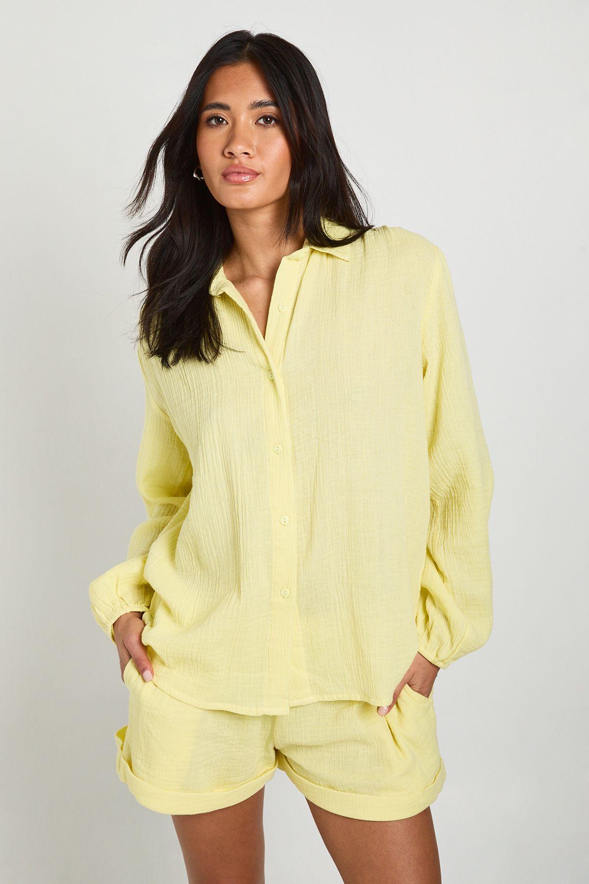 Cheesecloth Shirt by BOOHOO