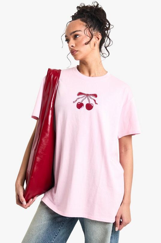 Cherry Bow T-shirt by BOOHOO
