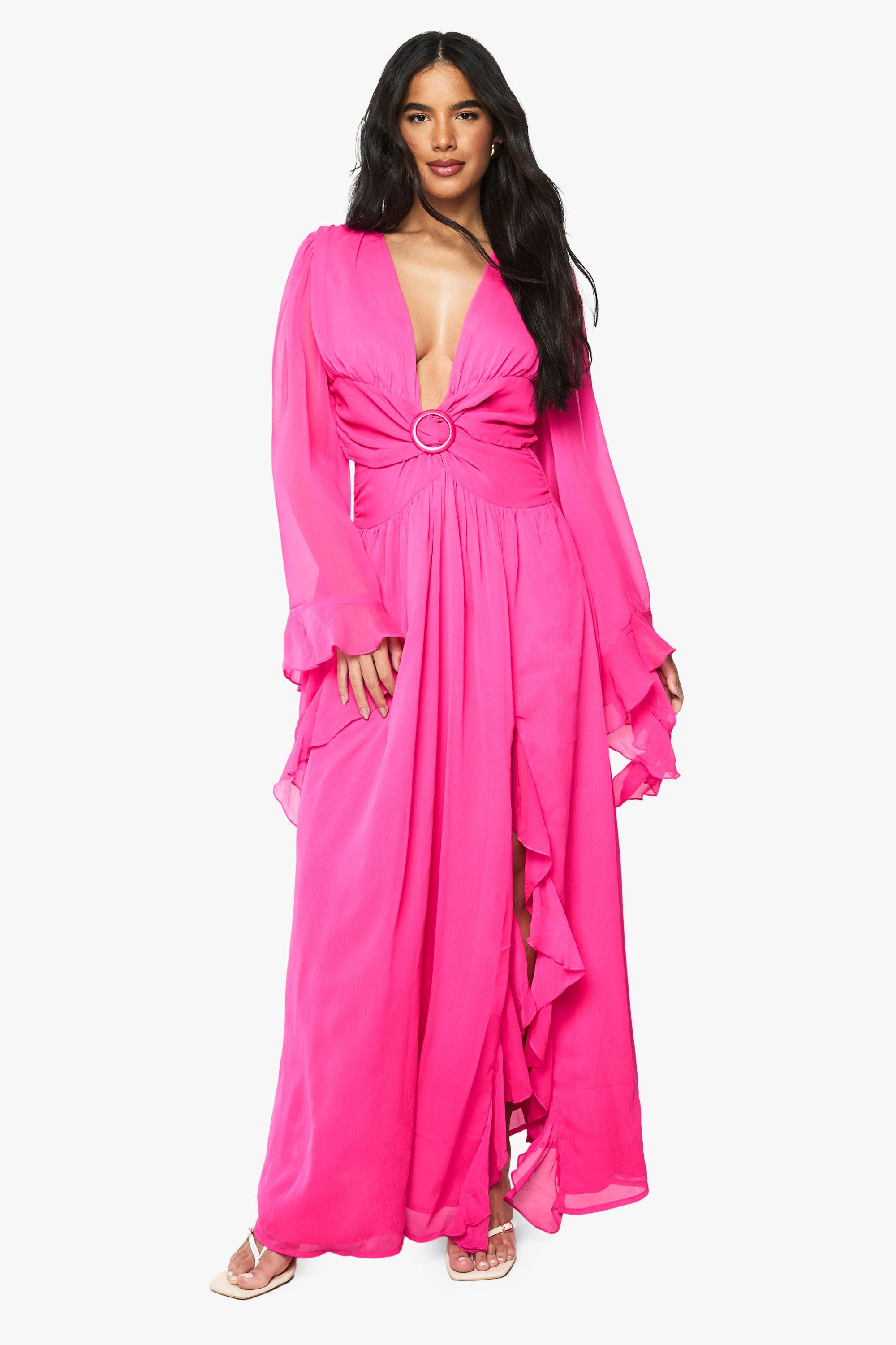 Chiffon Cut Out Maxi Dress by BOOHOO
