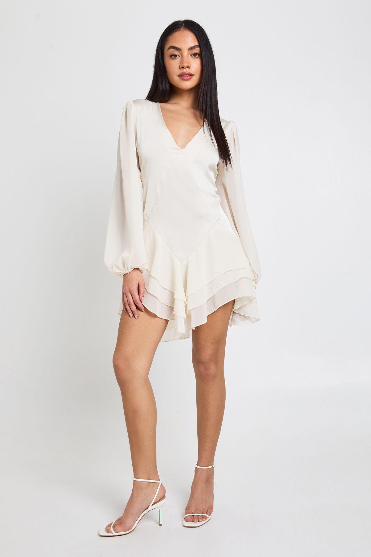 Chiffon Mix Panelled Smock Dress by BOOHOO