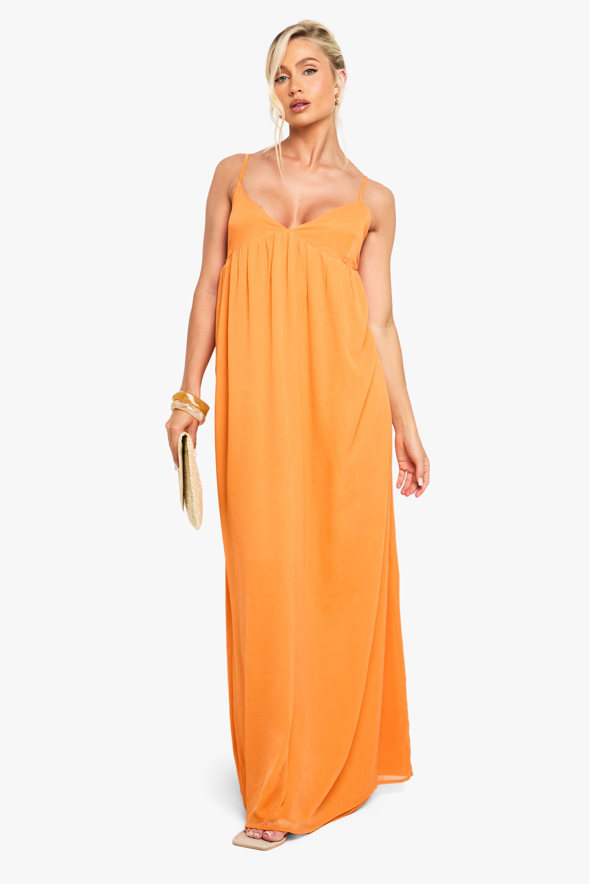 Chiffon Strappy Volume Maxi Dress by BOOHOO