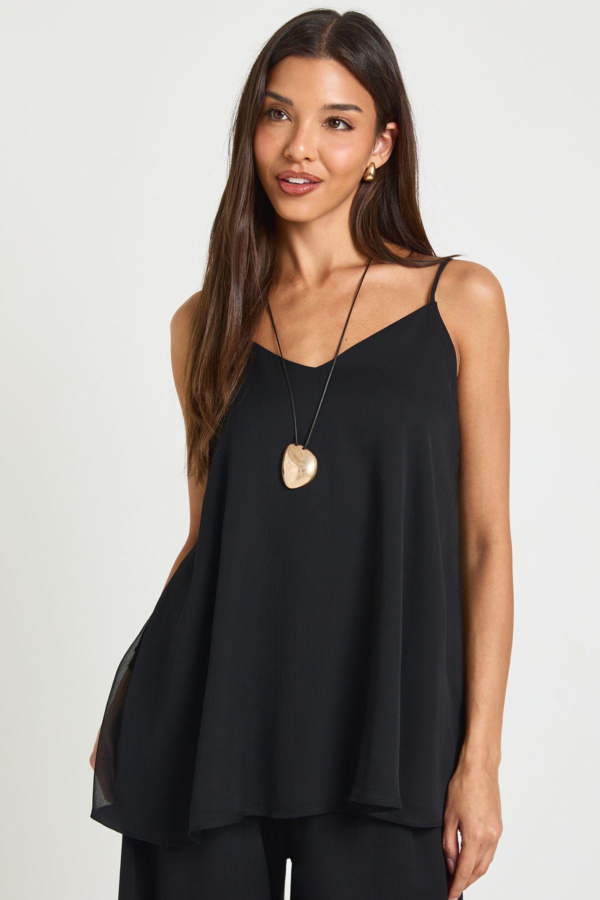 Chiffon Volume Cami Top by BOOHOO