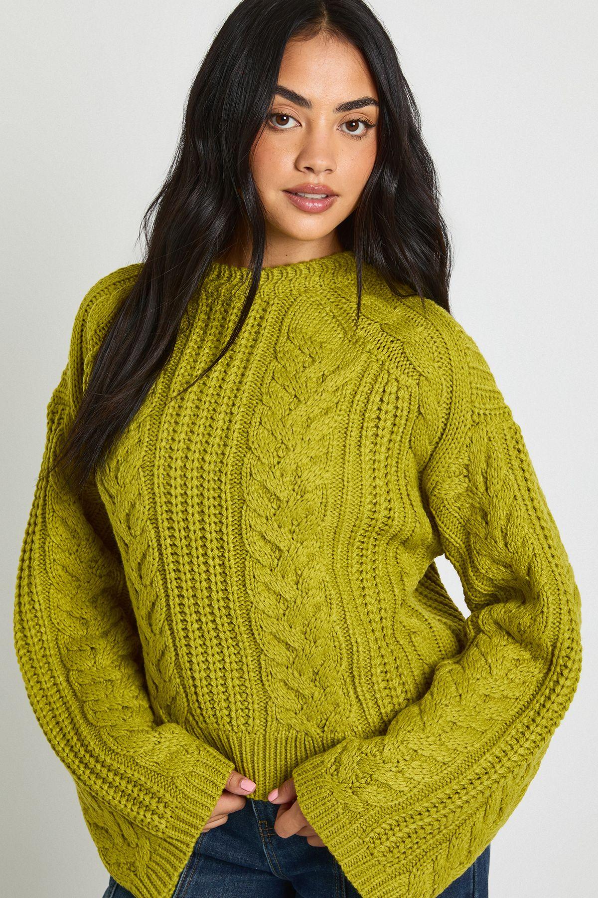 Chunky Cable Knit Jumper by BOOHOO