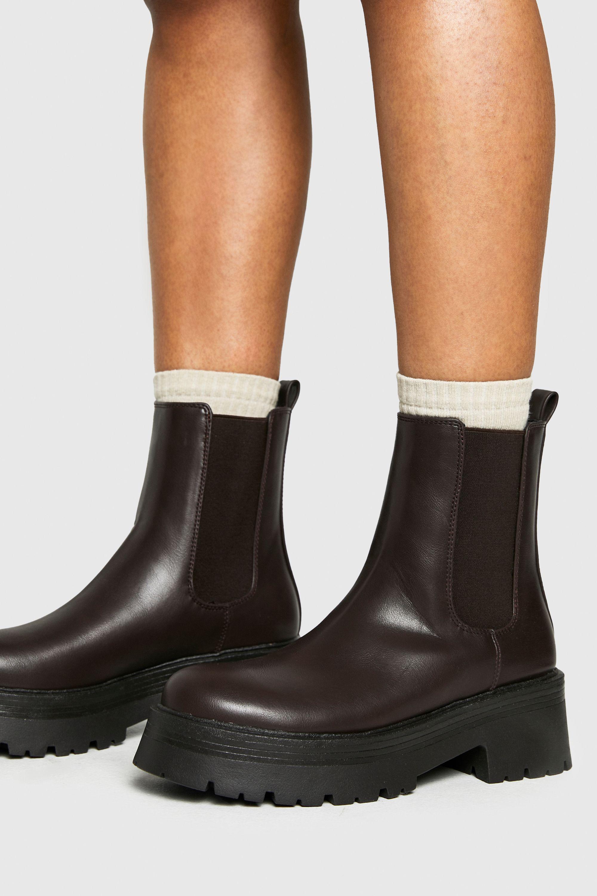Chunky Elastic Panel Chelsea Boots by BOOHOO