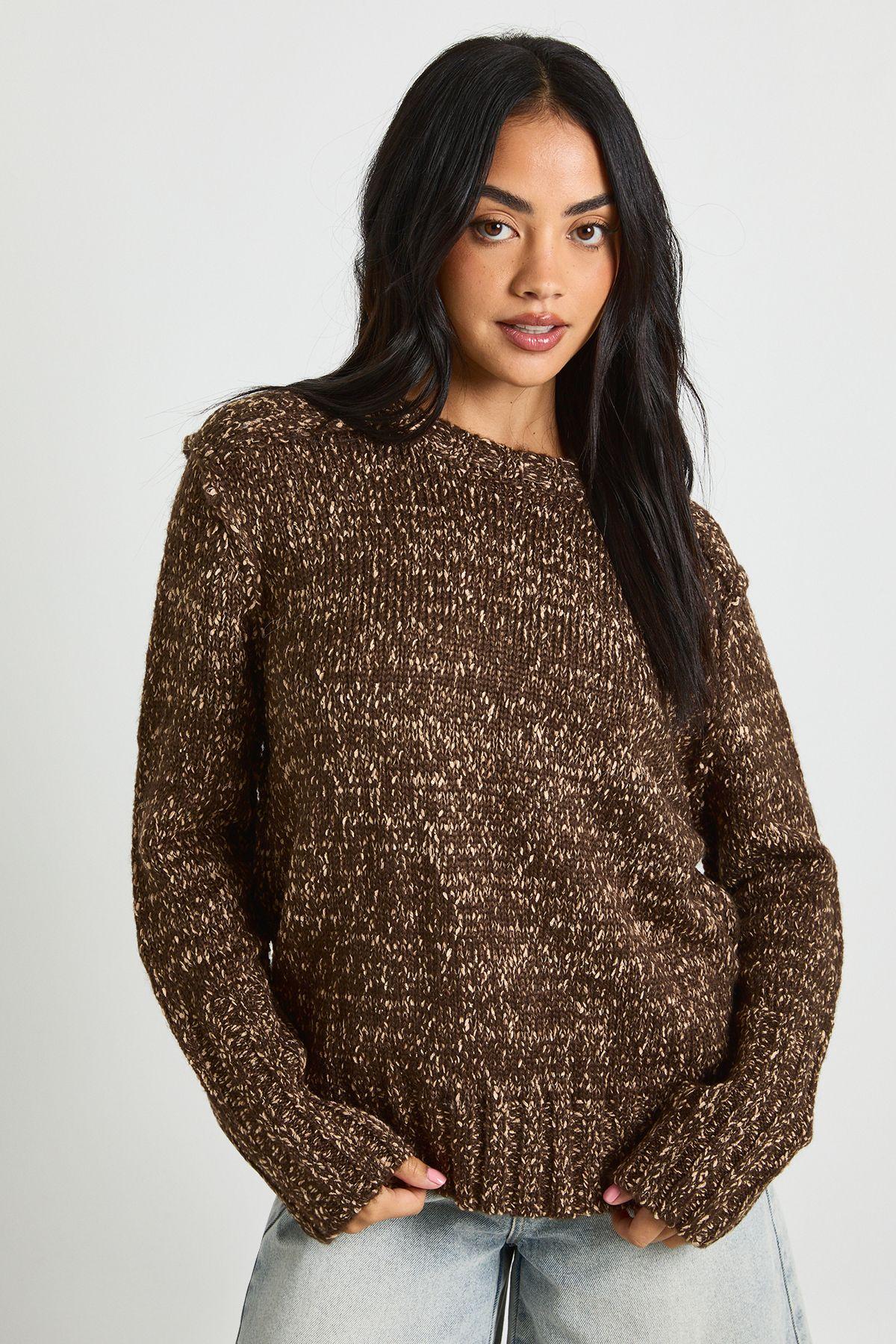 Chunky Knit Reverse Seam Detail Oversized Jumper by BOOHOO