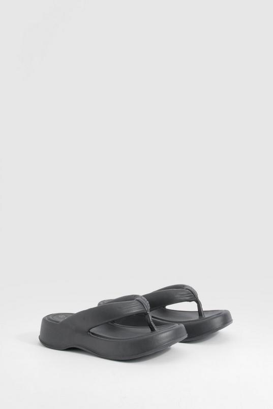 Chunky Platform Square Toe Flip Flops by BOOHOO