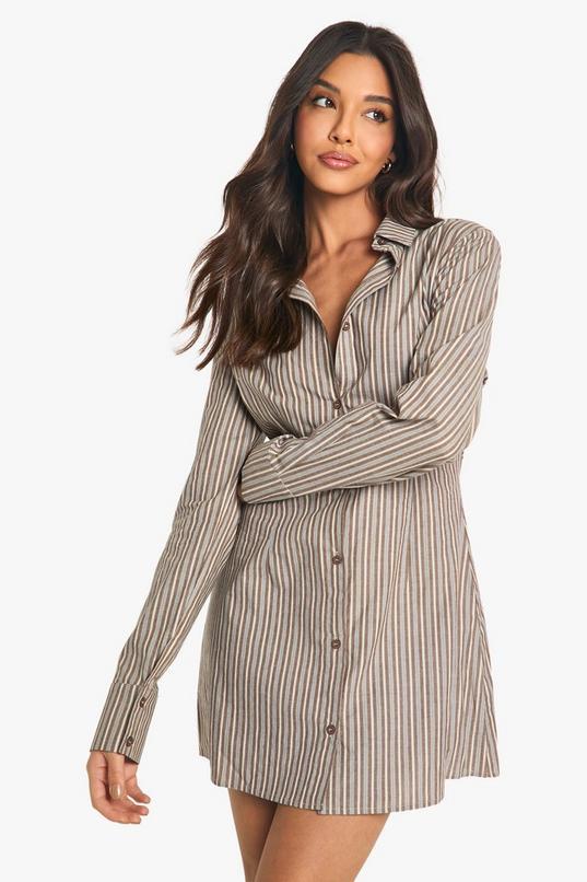Cinched Waist Fitted Shirt Dress by BOOHOO