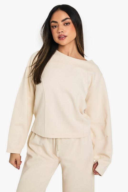 Cinched Waist Interlock Sweatshirt by BOOHOO