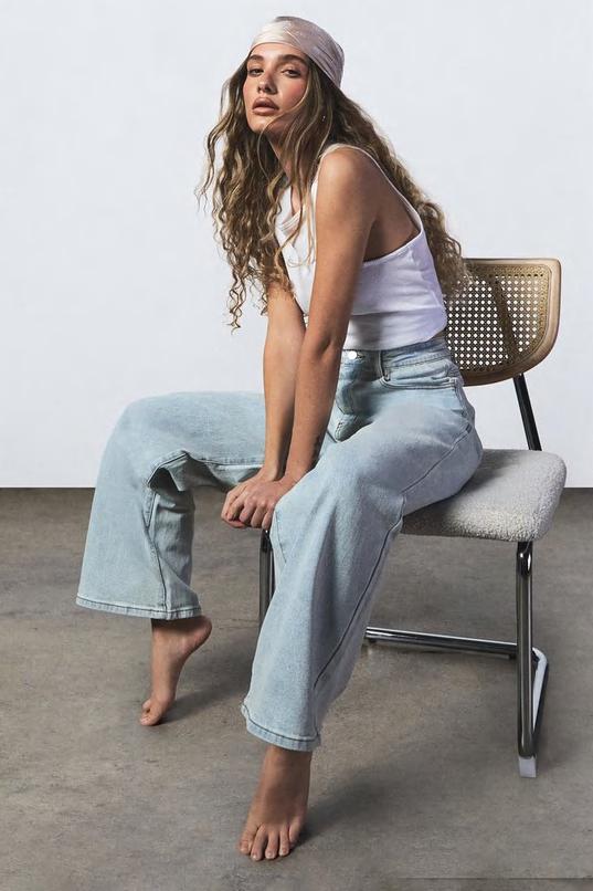 Comfort Stretch Mid Waist Wide Leg Jean by BOOHOO