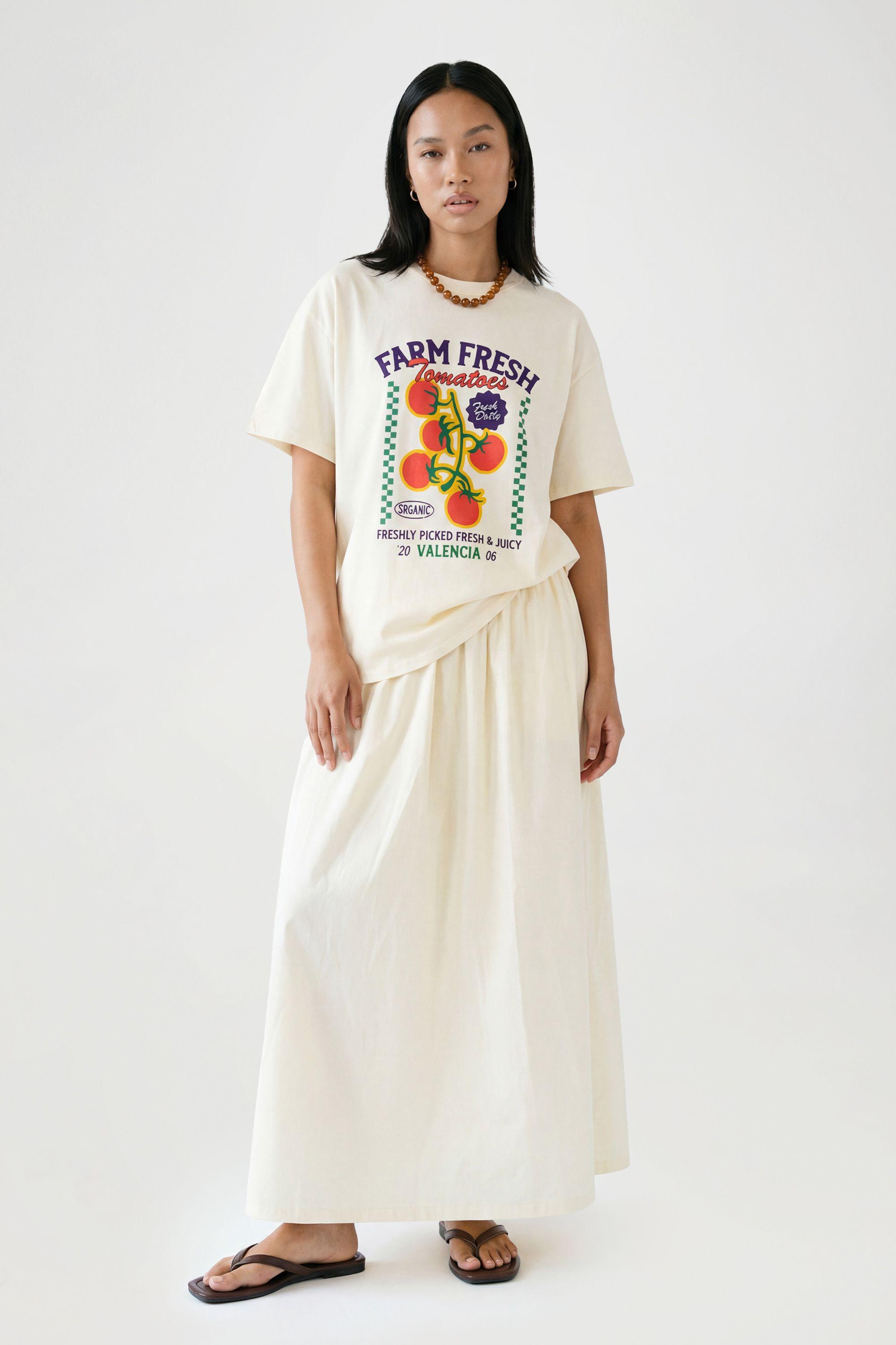 Cotton Poplin Maxi Skirt by BOOHOO