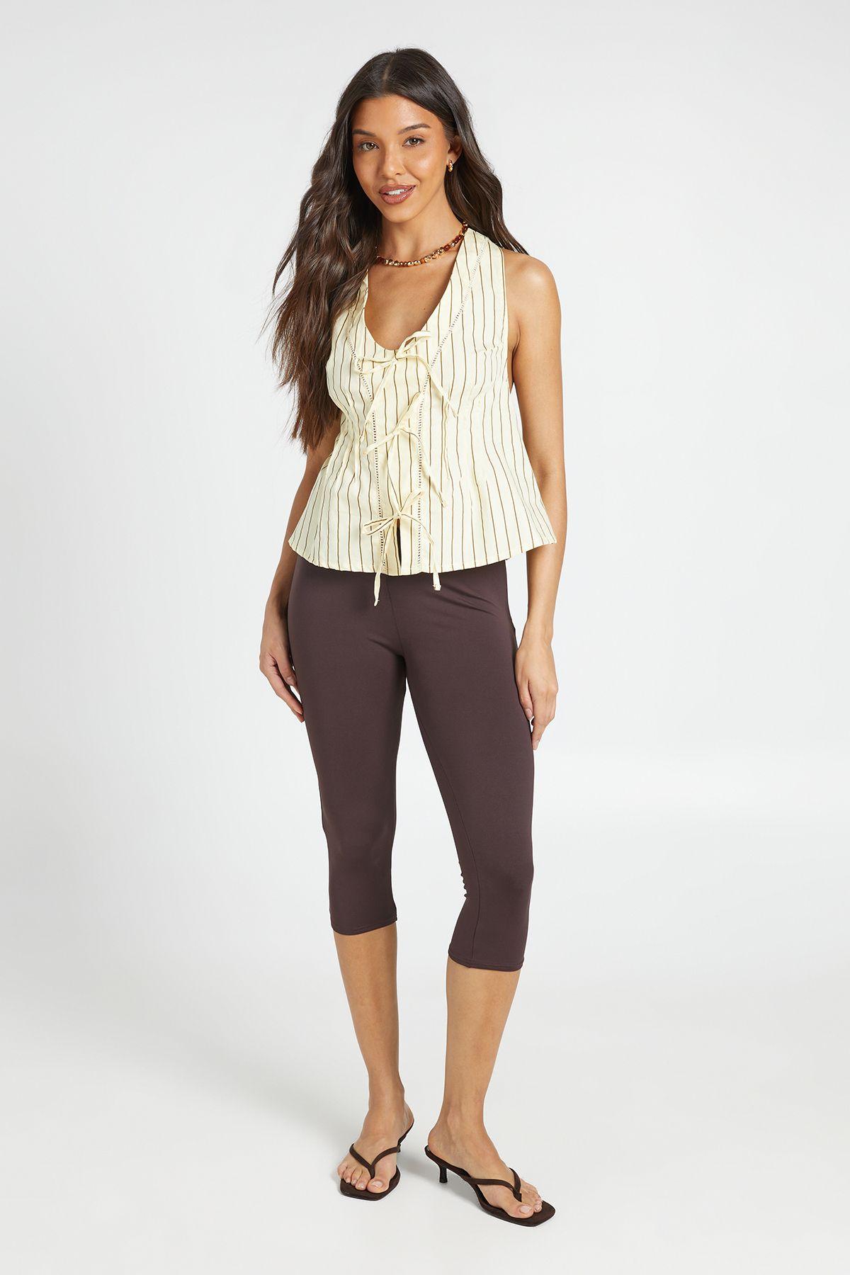 Cotton Touch Mid Rise Capri by BOOHOO