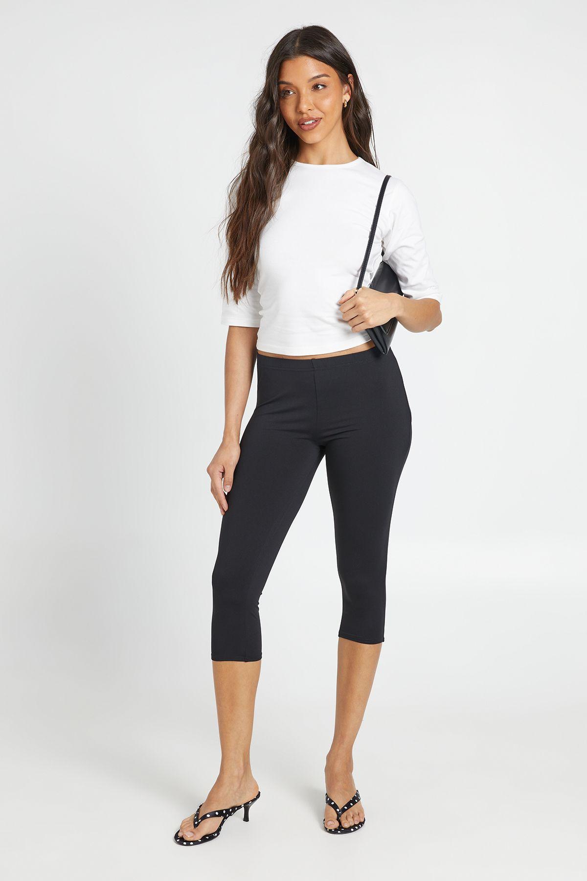 Cotton Touch Mid Rise Capri by BOOHOO