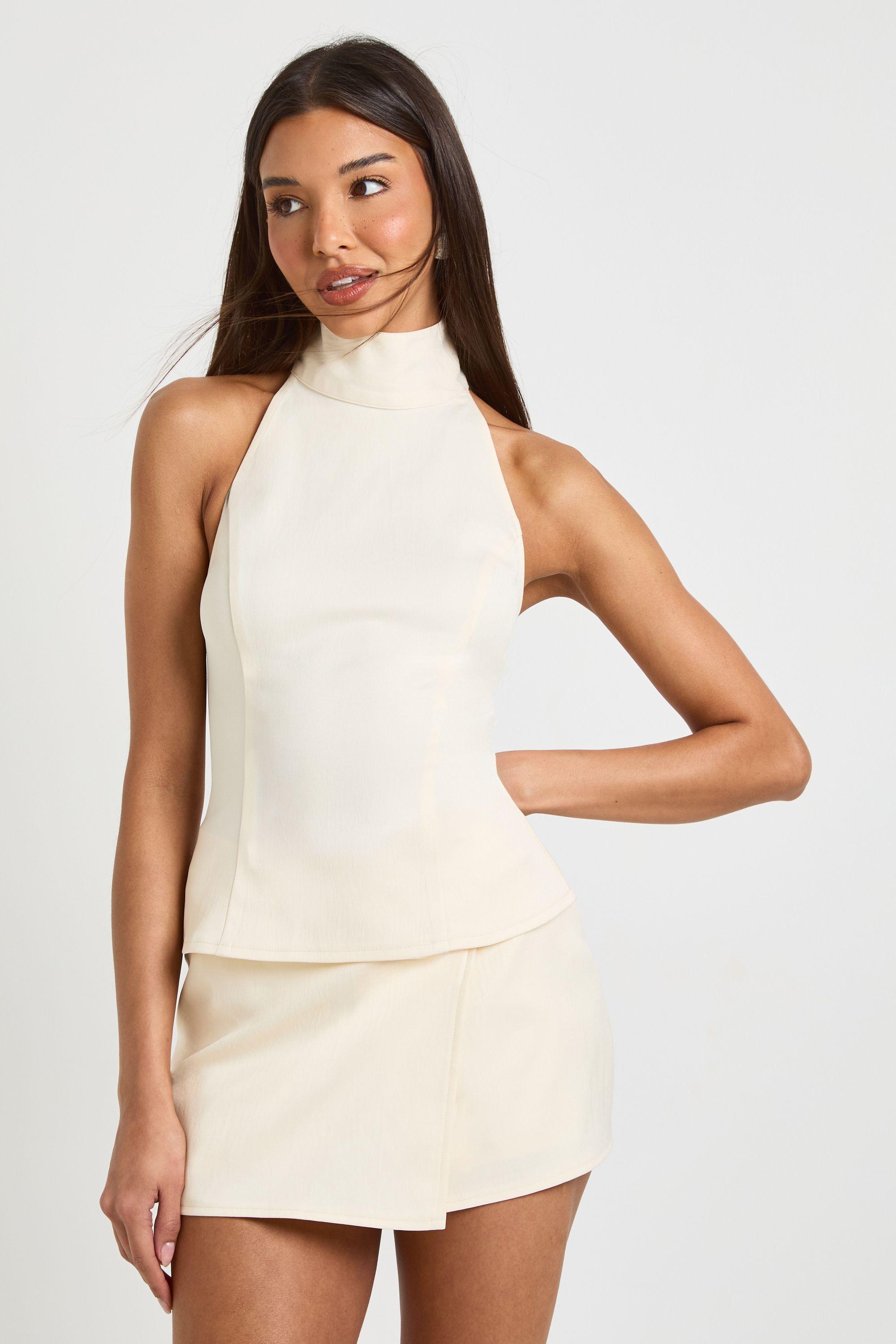 Crepe Wrap Mini Skort by BOOHOO