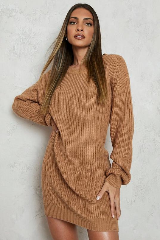 Crew Neck Jumper Dress by BOOHOO