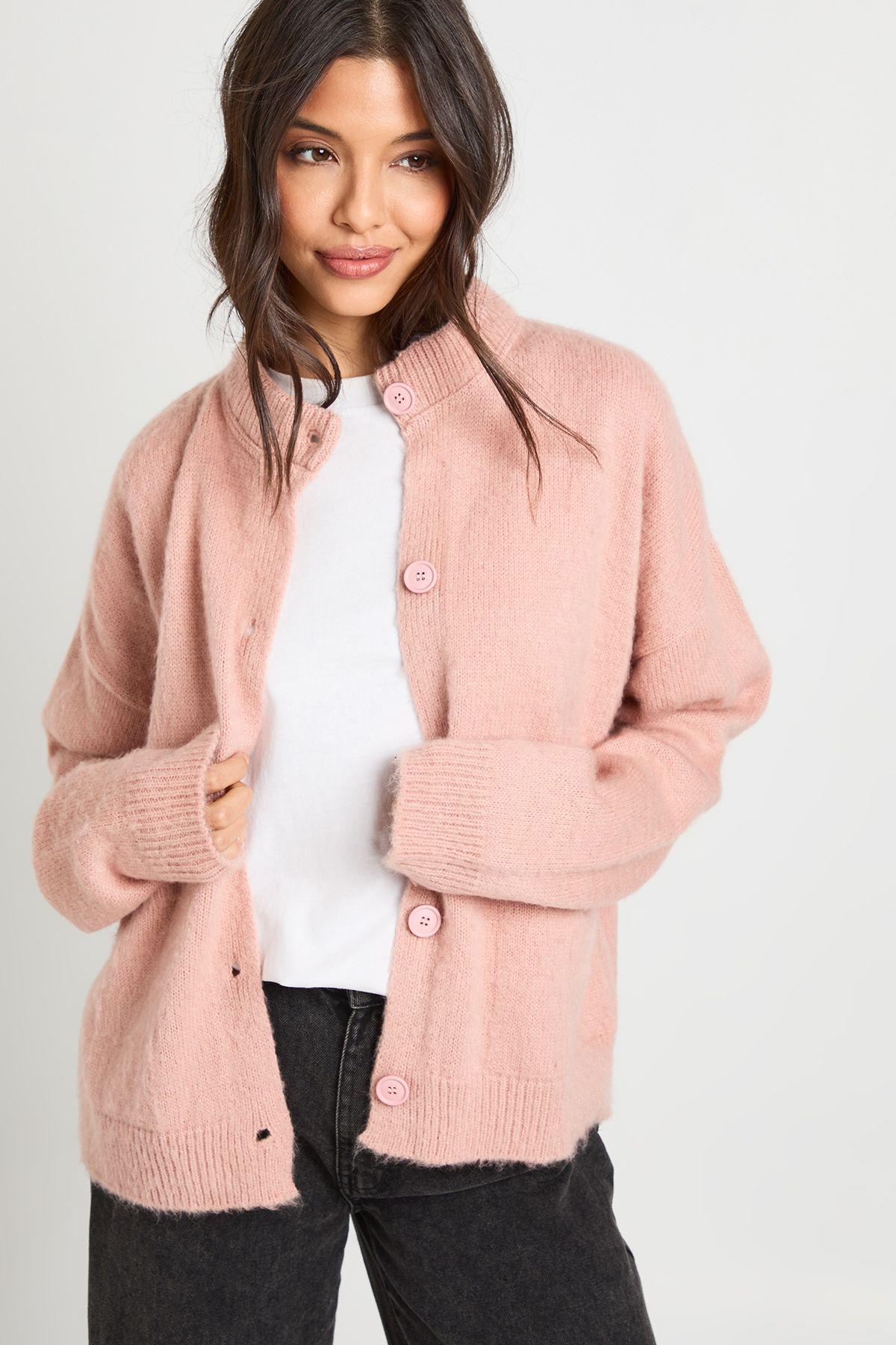 Crew Neck Super Soft Pocket Detail Knitted Cardigan by BOOHOO Crew Neck Super Soft Pocket Detail Knitted Cardigan by BOOHOO