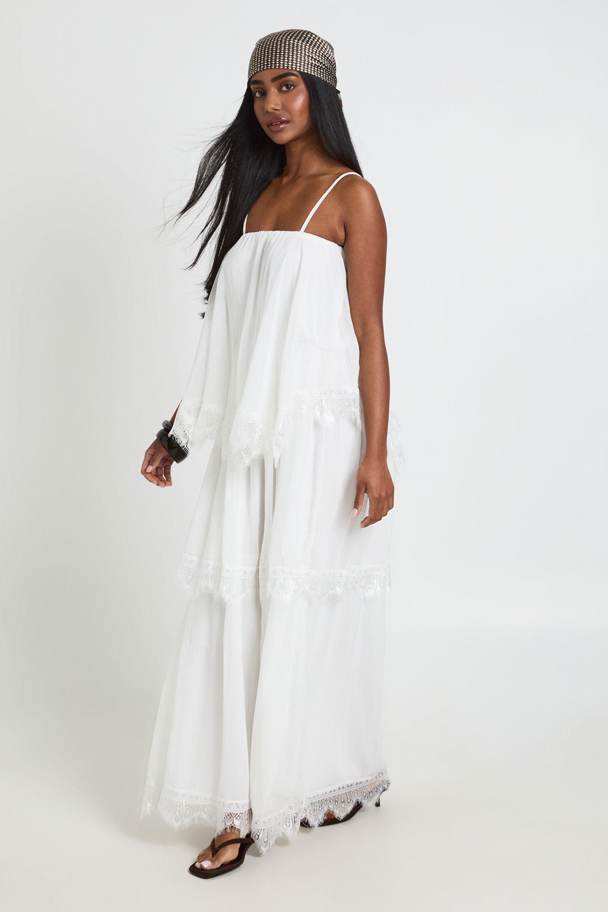 Crinkle Chiffon & Lace Layered Maxi Dress by BOOHOO