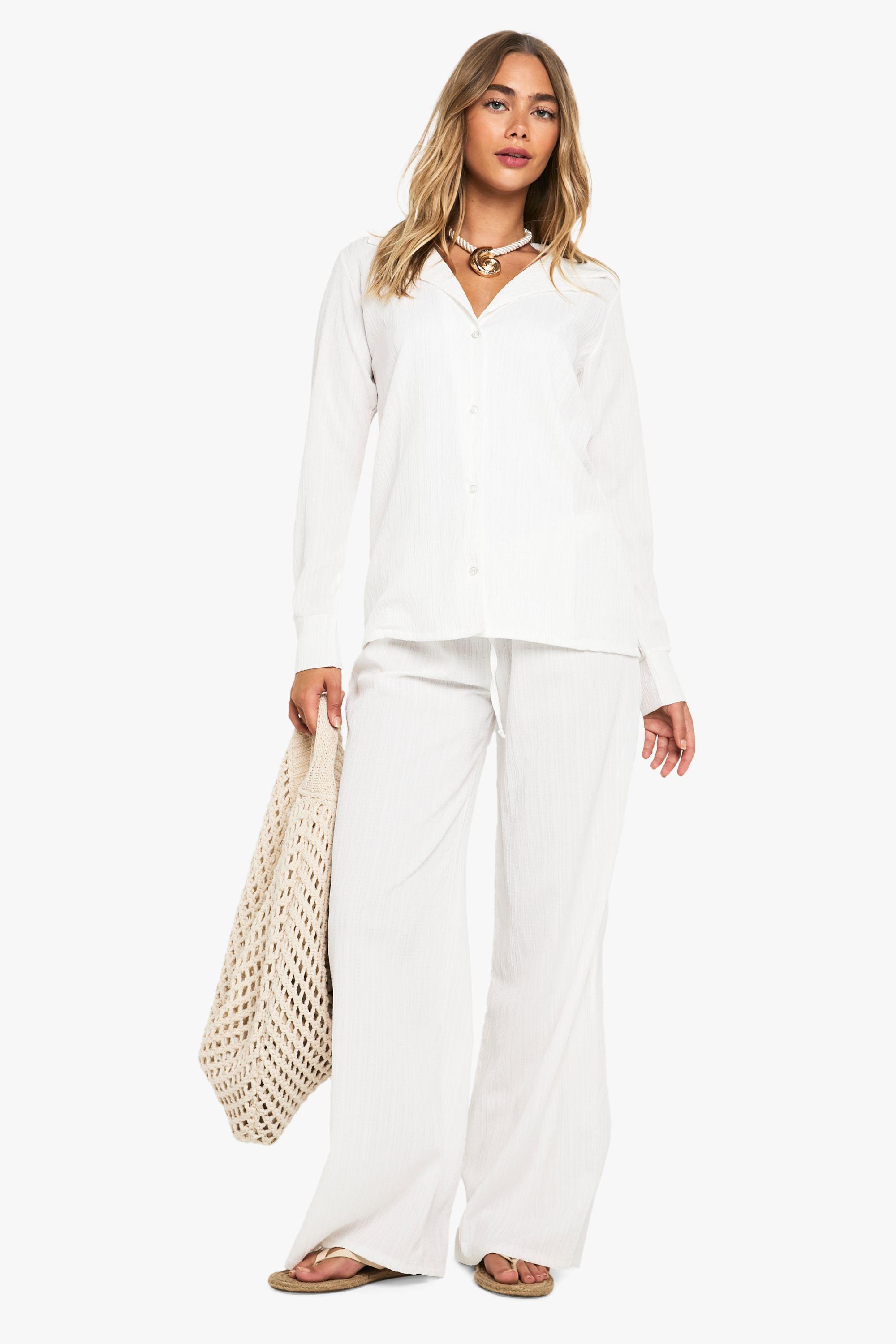 Crinkle Oversized Shirt & Trouser Co-ord by BOOHOO
