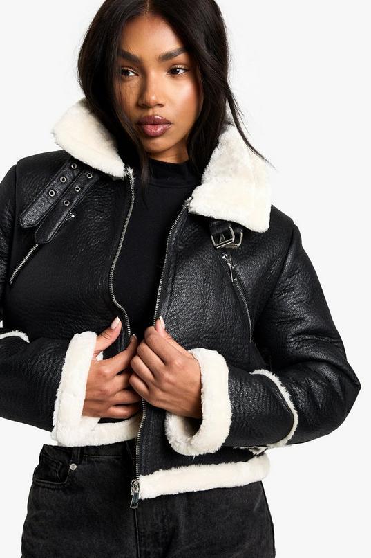 Cropped Aviator Jacket by BOOHOO