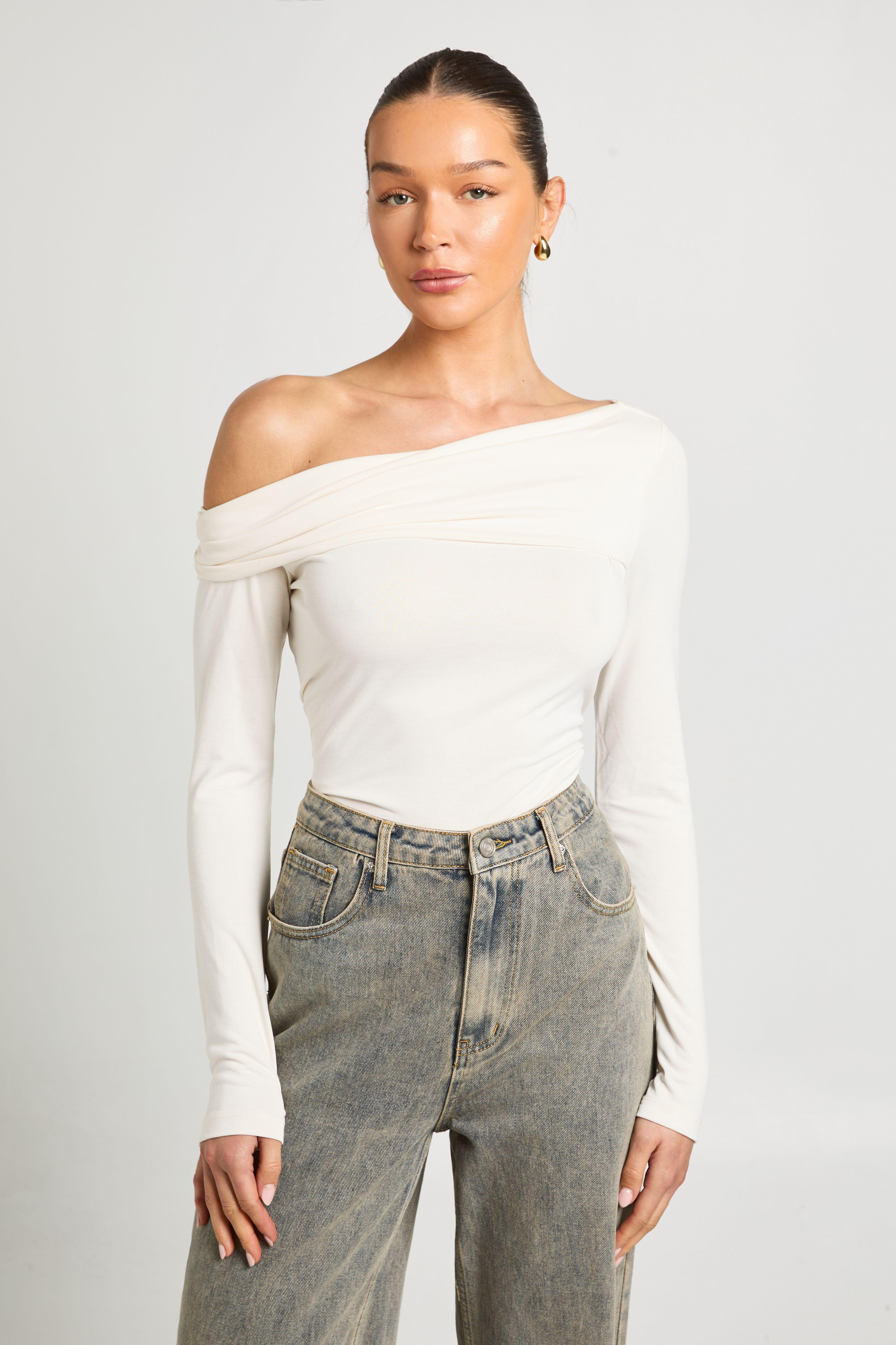 Cupro Twist Front Detail Long Sleeve Top by BOOHOO