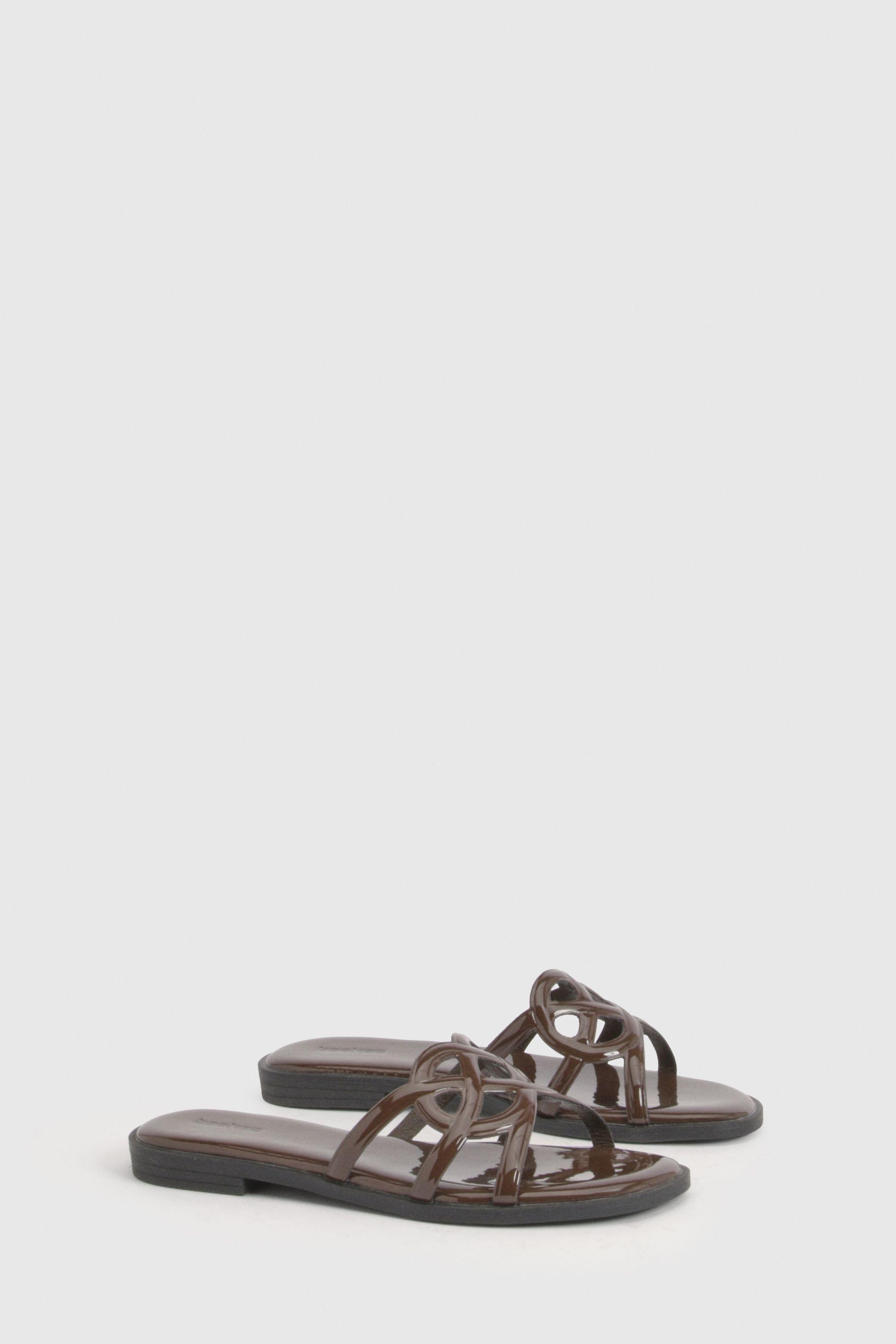Cut Out Flat Sliders by BOOHOO