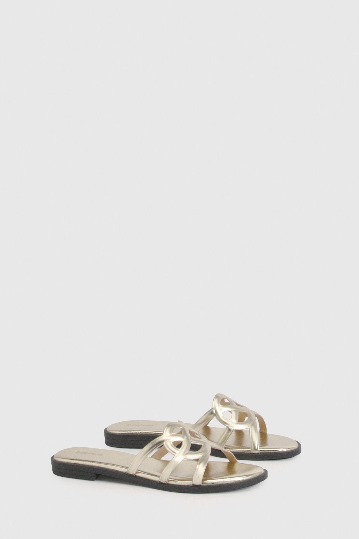 Cut Out Flat Sliders by BOOHOO