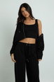 Deep Hem Crop Top 3 Piece Hooded Tracksuit by BOOHOO Deep Hem Crop Top 3 Piece Hooded Tracksuit by BOOHOO