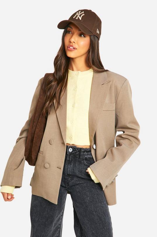 Double Breasted Relaxed Fit Tailored Blazer by BOOHOO