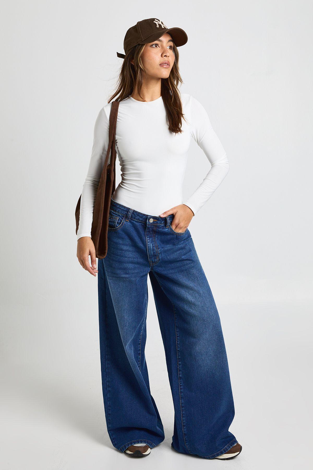 Double Layer Slinky Long Sleeve Crew Neck Bodysuit by BOOHOO