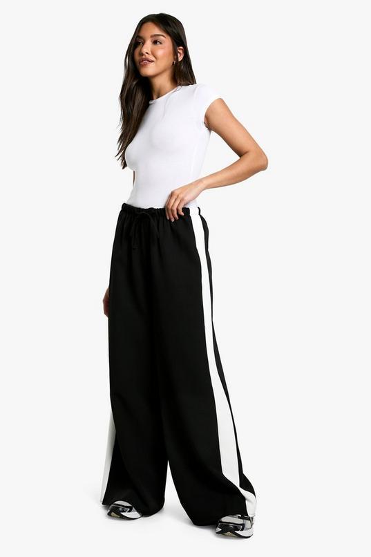 Drawstring Waist Side Stripe Trouser by BOOHOO