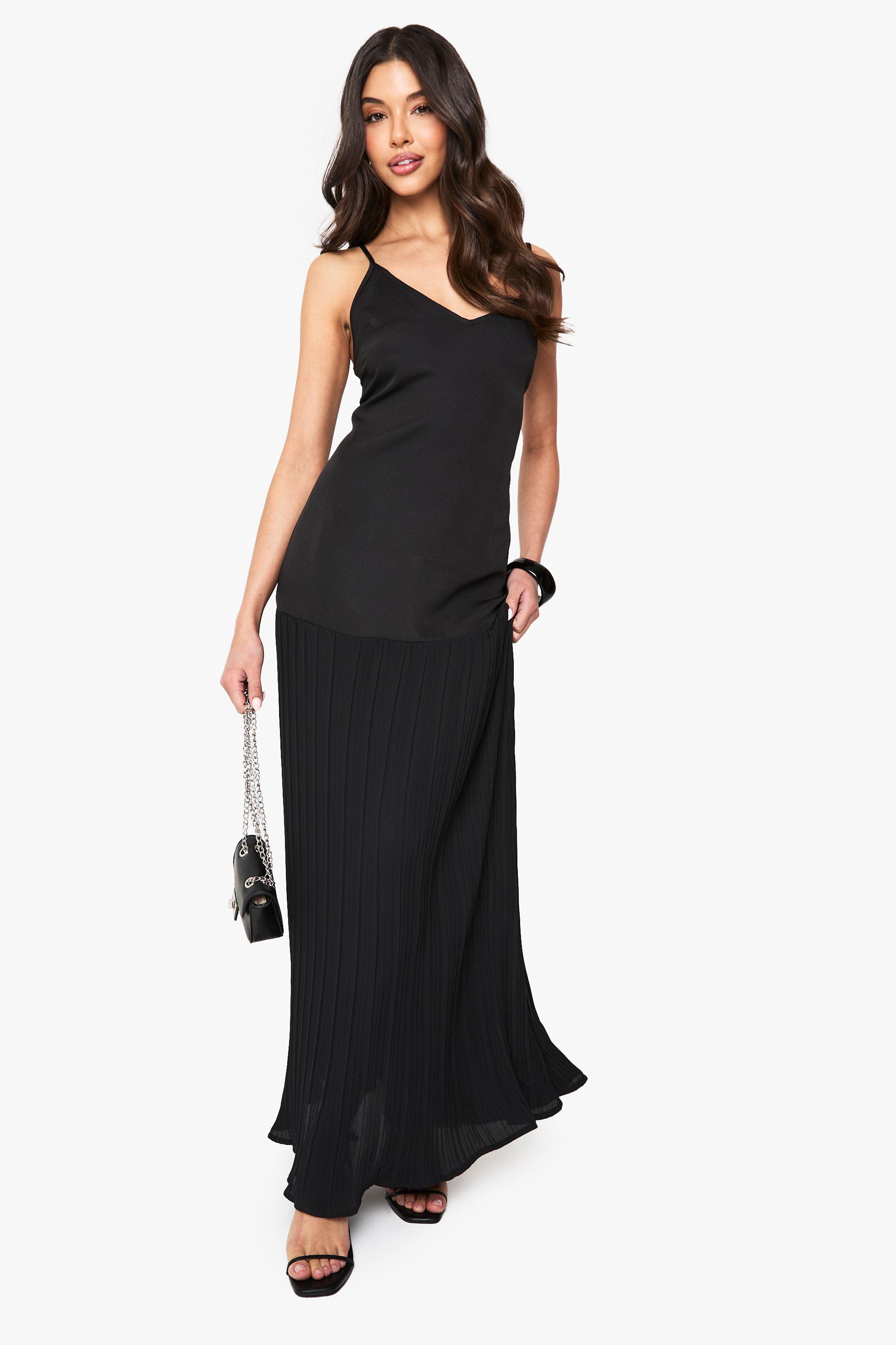 Dropped Waist Pleated Maxi Dress by BOOHOO