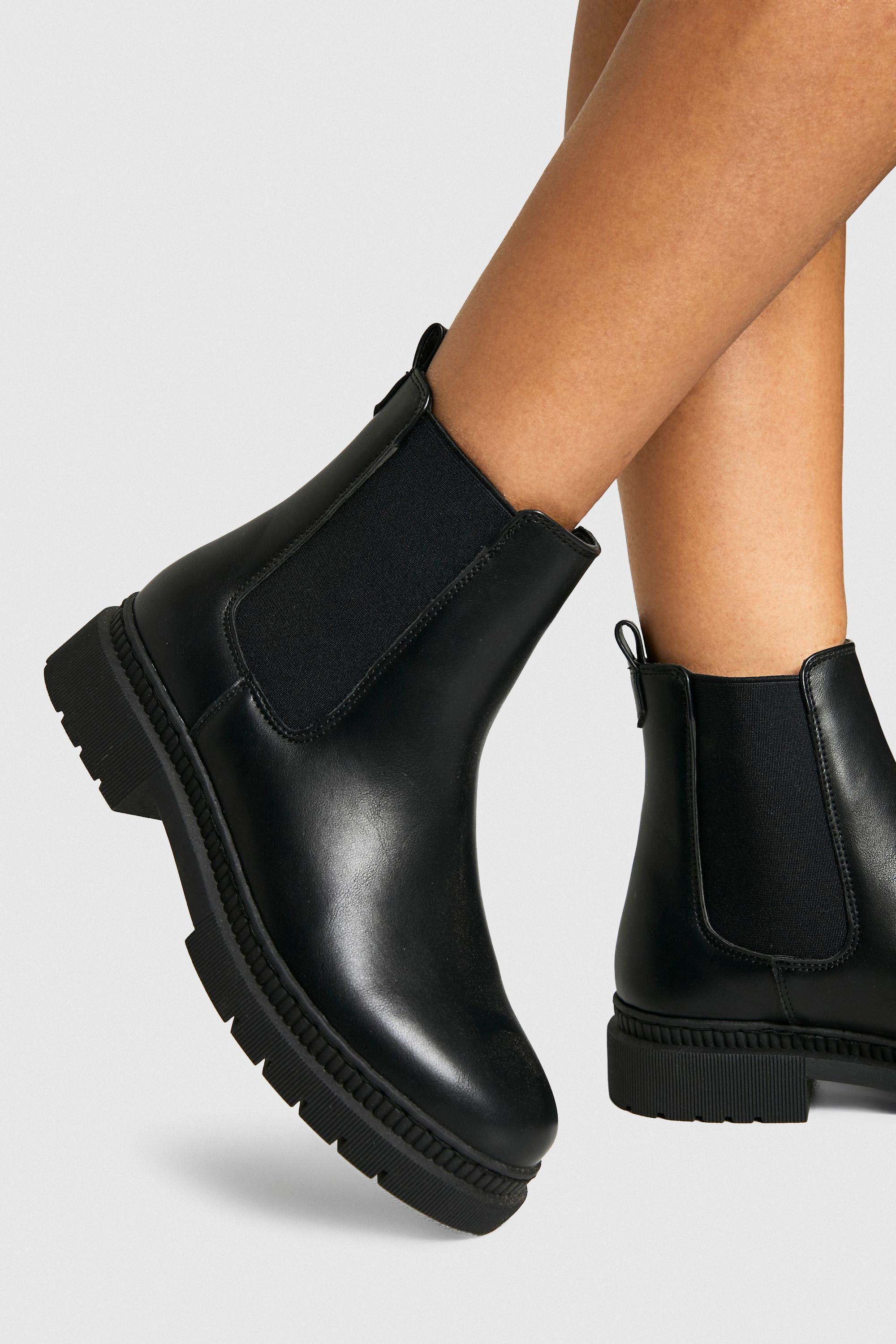 Elastic Panel Tab Detail Chelsea Boot by BOOHOO