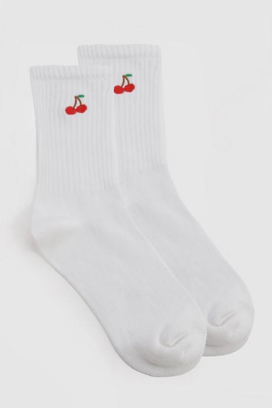 Embroidered Cherry Socks by BOOHOO