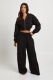 Exposed Seam Hooded Straight Leg Tracksuit by BOOHOO Exposed Seam Hooded Straight Leg Tracksuit by BOOHOO