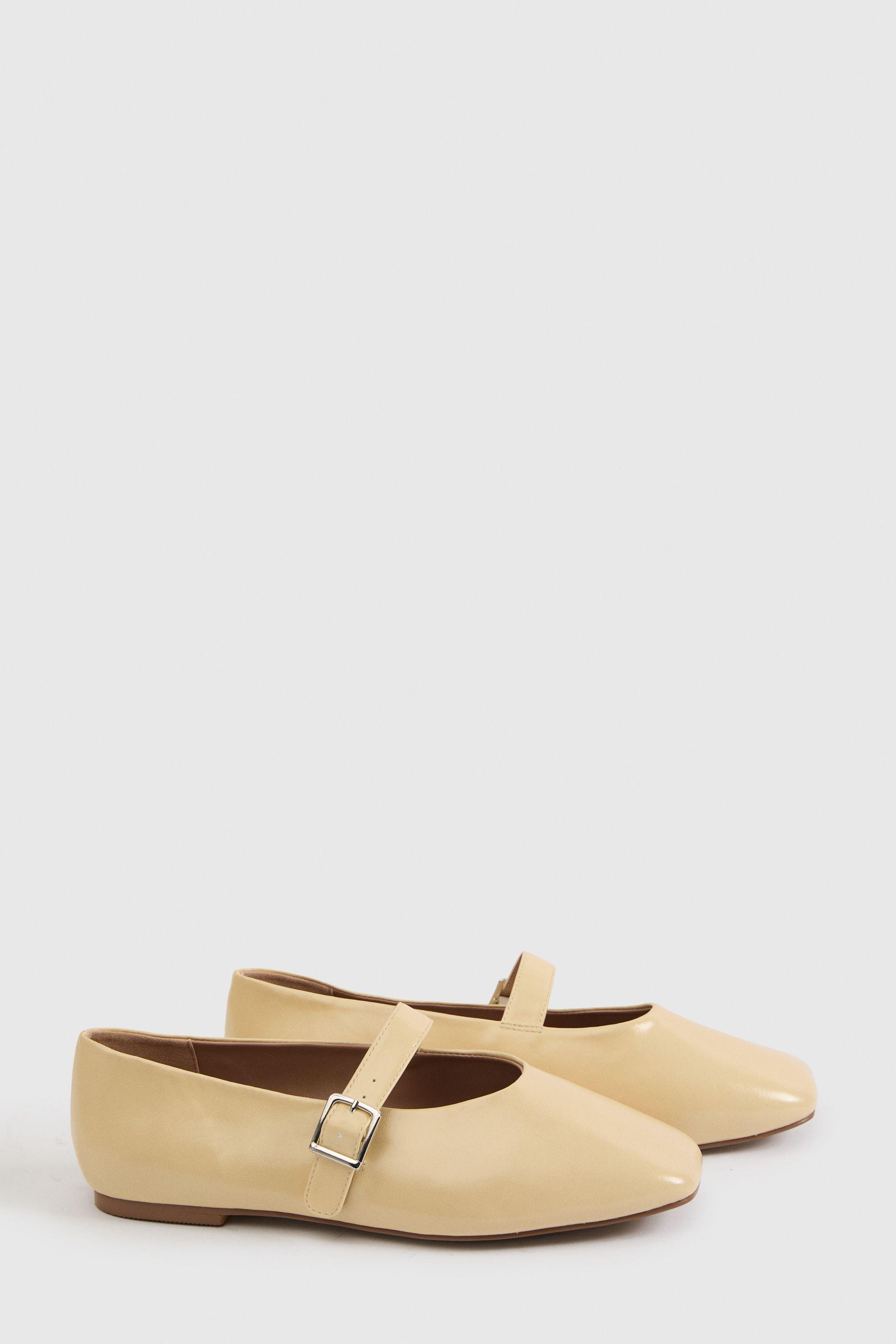 Extra Wide Fit Square Toe Ballet Flats by BOOHOO Extra Wide Fit Square Toe Ballet Flats by BOOHOO